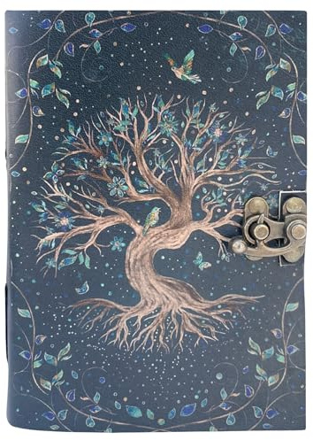 URBAN LEATHER Diario de cuero urbano Vintage Tree of Life para hombres y mujeres para escribir, cuaderno de bocetos, álbumes de recortes, viajes, diario de escritura, páginas gruesas sin forro