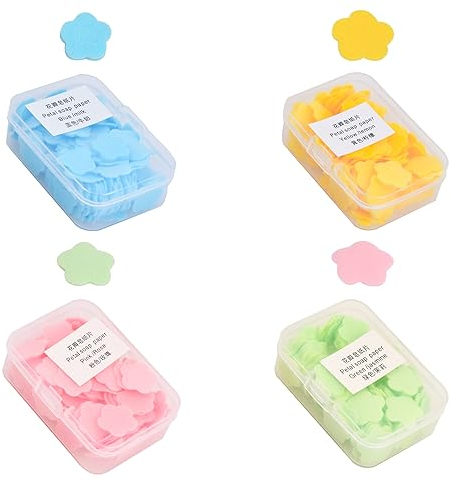 volumoon 4 Boxen Papier Seife, Seife Tragbare, Mini Einweg Seife Papier, Seifen Scheiben, Tragbar Paper Soap, Tragbare Seifenblätter für Outdoor Camping Wandern Reisen Unterwegs Reisen Kinder Frauen