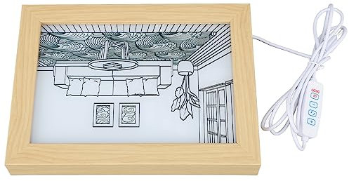 Naroote Quadro Luminoso Decorativo a LED, 3 modalità di Illuminazione Lampade a LED Immagine per Camera da Letto (L)