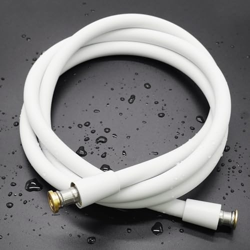 Tubo Doccia 2 Metri, Tubo Flessibile Doccia in Silicone Ultra Morbido, Tubo Doccia da Anti Torsione, Anti Esplosione, G1/2 Pollici, Bianco