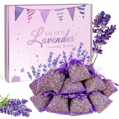 Scent-Hi Dried Lavender Sachets, Lavender Bags, Natural Fragrance Bags, 20x 8g, Home Fragrance Scented Sachets for Drawer Closets Wardrobes Bathrooms