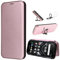 SHIEID Coque pour Motorola Edge 50 Fusion en Fibre de Carbone - Flip Cover avec Fente Carte et Support Fonction - Étui Rabat Rose Rouge