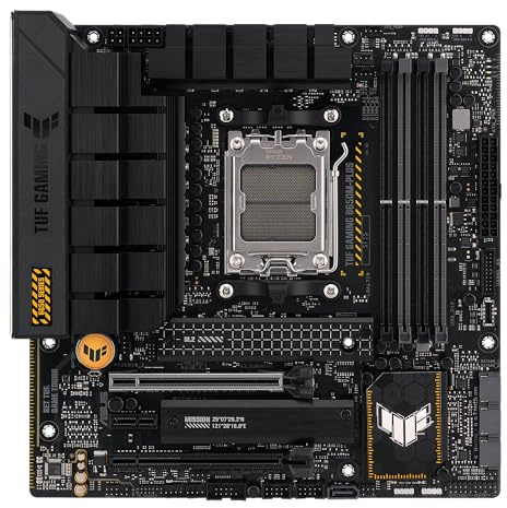 ASUS TUF Gaming B850M-PLUS Mainboard Sockel AMD AM5 (AMD B850, mATX, DDR5 Speicher, PCIe 5.0, 2X PCIe 4.0 M.2, Aura Sync)