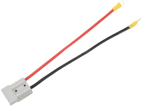 aqxreight Cavo Spina di Ricarica del Carrello Elevatore Elettrico, 10awg DC 50A Guaina in Silicio Facile Usare, Adattatore EC5 a 50A, 200 ° C Resiste a Rullo a Loop di Pollo con Anello