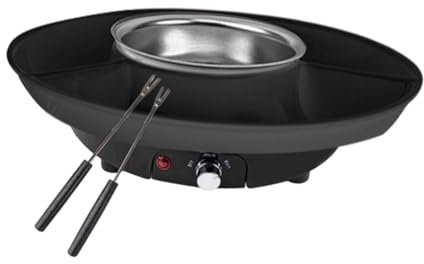 perfk Set de Fondue de Fondue eléctrico Kit de EU Plug electrodomésticos de para para Saltos Noche de Juegos Camisetas, Negro