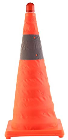 Zerodeko 1pezzi Cono Stradale Pieghevole in Plastica Con Luci Led Cono Riflettente Per Sicurezza Stradale Base in Gomma Alimentato Da Batterie Aaa Leggero e Portatile