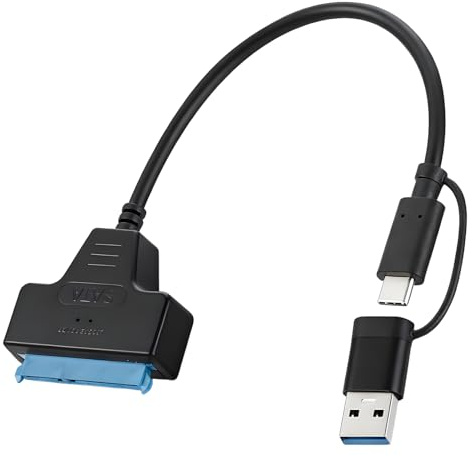 Leloco SATA USB Adapter, 2-in-1 USB C/A Festplatten Adapter 2,5