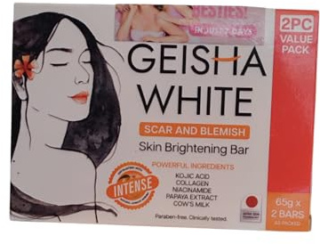 Geisha - Jabón iluminador intenso para la piel, 2 x 65 gramos