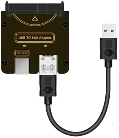 NONDK SAS 29Pin SFF-8482 Hårddisk 6Gbps Till USB 3.0-Adapter med Chipset och Strömuttag Kräver 12V/3A EU-Strömförsörjning EU-.