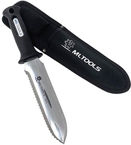 MLTOOLS Metal Detector Shovel Digging Tools, Heavy Duty Hori-Hori Knife with Ergonomic Handle for Gardening, Camping, Survival, Outdoor Adventures - Rust-Resistant Stainless Steel