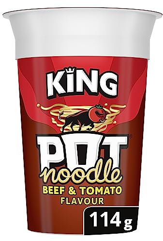 Pot Noodle Beef & Tomato King Pot Noodle Instant Vegetarian Snack quick-to-make noodles Instant Noodle 114 g