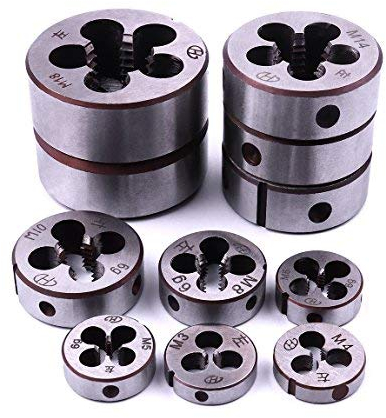 ATOPLEE 11 Stück Metrischer Linksgewinde-Schneideisen Satz,M3-M20