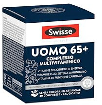 SWISSE Ultivit - Multivitaminico Uomo 65+ con Biotina e Niacina per Supporto Sistema Nervoso - Integratori Alimentari con Vitamina D e C per Sistema Immunitario Adulti, Made in Italy, 30 Compresse