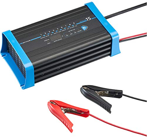 ECTIVE Multiload 15 Batterieladegerät - 15A, 12V, 8 Stufen, automatisch, mit Erhaltungsladung, Starthilfe - Autobatterie Ladegerät, Erhaltungsgerät, Batterieerhaltungsgerät für Nass, AGM,Gel Batterie