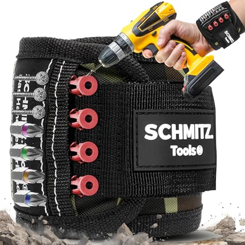 SCHMITZ.Tools Geschenke für Männer - Magnetarmband Handwerker Gadget mit 15 starken Magneten - Männergeschenke für Papa Geschenk Mann - Geburtstagsgeschenk für Männer - Gifts for Men