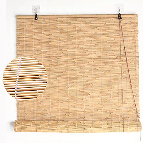 Suwooy Parasols Stores Enrouleurs,Rideau De Roseau Naturel,Store À Rouleau Extérieurs en Bambou,Stores Romains pour Balcons/pergola,Rideau De Paille,Facile À Installer,W×H-150x280cm/59x110in