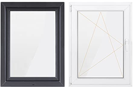 Bastion Fenster Kellerfenster 1 Flügel Dreh-Kipp 2-fach Verglasung RC2 BA außen anthrazit/innen weiß 70 mm Profil (900 x 1200 mm Links)