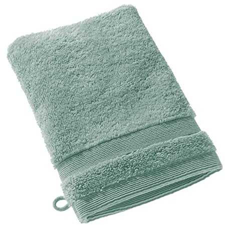 SCHÖNER WOHNEN Premium Waschhandschuh Baby 16x21 cm - saugstark - Luxus Waschlappen Grün - 100% Baumwolle - als Handtuch-Set kombinierbar - Frottee Kinder - Öko-Tex