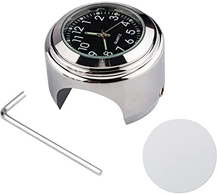 Shkalacar Universell motorcykelstyre, cykeltermometer, vattentät klocka för motorcykelstyre, cyklar, 22 mm – 25,4 mm, 7/8 tum – 1 tum styre
