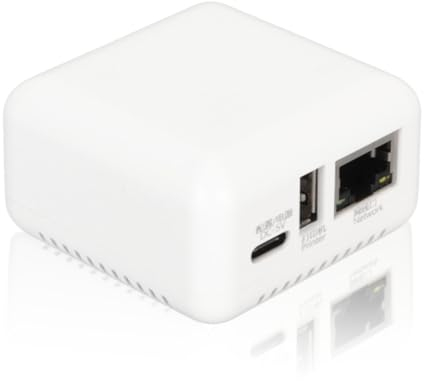 Bewinner Servidor de Impresión de Red Inalámbrica - Adaptador de Servidor Compartido de Impresión LAN de 10/100 Mbps a USB 2.0 5 V para XP Android Linux 3.4 (Enchufe Europeo)