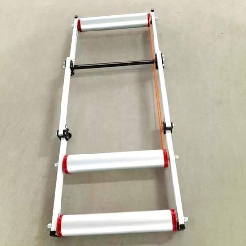 MegLob Entrenadores De Rodillos De Bicicleta Plegables, Entrenador De Bicicletas Caseros para Ejercicio En Interiores, Plataforma De Conducción En Bicicleta para Fitness,Plata