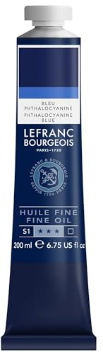 Lefranc Bourgeois 301824 Feine Ölfarbe in hervorragender Qualität,lichtecht mit gleichmäßige Konsistenz, 200ml Tube, ideal für Keilrahmen, Leinwand, Malkarton - Preußischblau