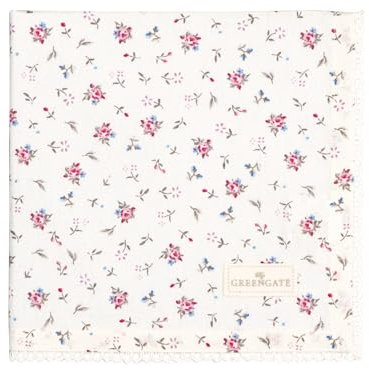 GreenGate Junia Stoffserviette mit Spitze White 40x40cm