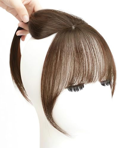 RTRTGS Flequillo Francés Postizo Pelo Natural Clip 100% Humano Cabello Templo Extensión para Mujeres