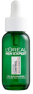 L'Oréal Men Expert Serum gegen Unreinheiten – entfernt Unreinheiten und Flecken nach Akne – angereichert mit Niacinamid und Salicylsäure – Derma Control – 30 ml