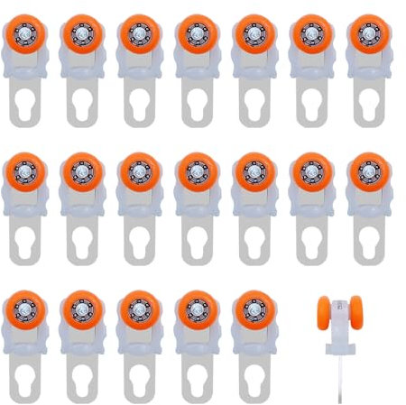 XINGSUI 20pcs Curtain Track Rollers, Twin Wheeled Curtains Rollers, for Bendable Curtains Track, Curtain Rail Gliders
