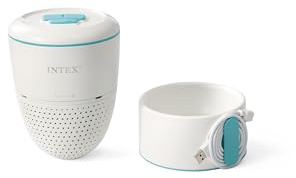 Intex Analizador de Agua Krystal Clear, Seguimiento automático, WiFi, Temperatura, PH, ORP, Batería Recargable, para Piscinas enterradas, elevadas, Piscinas sobre Suelo, Carga USB (55303)