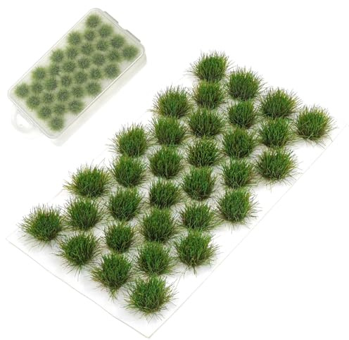 32 Pièces Plantes Modélisme Herbe, Statique Tufts, Statique Touffes d'herbe, Modélisme Décoration Miniature pour Bricolage Chemin de Fer Paysage Gazon Artificiel Gazon Miniature (Herbe Estivale)