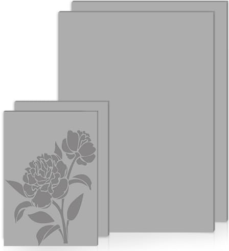 4 Piezas Placas de Linóleo, A4 A6 Linóleo Grabado,Grabado de Goma,Plancha Linograbado,Impresión de Linóleo para Sello de Bricolaje (gris)