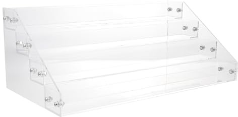 Garneck Soporte para Esmaltes de Uñas Acrílico Transparente, Organizador de 4 Capas, 30 Cm de Largo, Ancho Interior de 3.4 Cm por Capa, Estantería Multifunción para Almacenamiento