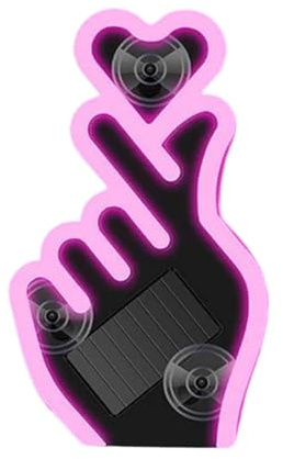 Illuminazione a LED per veicoli - Neon ricaricabile a energia solare a forma di cuore di, pannello luminoso per vetri auto con ventose, per donne, uomini, veicoli, feste, camera da,