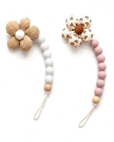 HAPZUR 2 unidades Cadena para chupete, de algodón, con cordón antideslizante, ideal para regalar.
