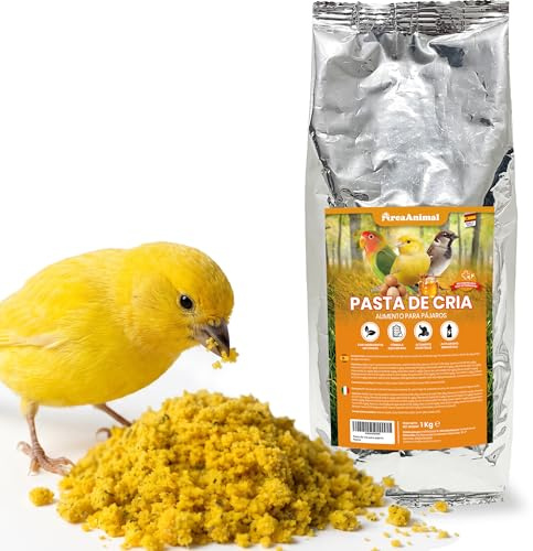 AreaAnimal - Pasta de Cria Huevo y Miel 1KG, Pasta de Cria para Canarios, Agapornis, Ninfas, Gorriones y Cualquier Especie, Comida Agapornis, Comida Periquitos... Rica en Proteínas y Vitaminas