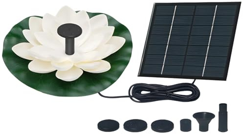 Flytande solfontän för trädgårdsinredning utomhus, soldriven lotusdesign med monokristallint silikon och PET, mångsidigt munstyckssats, perfekt för dammar och fågelbad