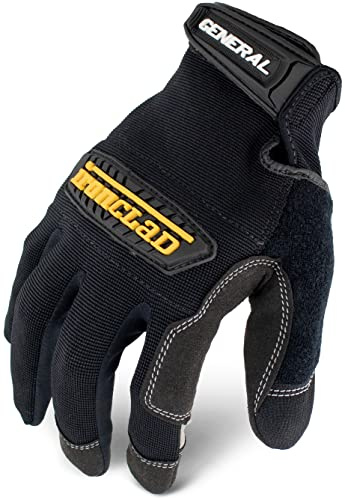 Ironclad GUG04L General Utility Spandex Gloves, Black, Large, Pair
