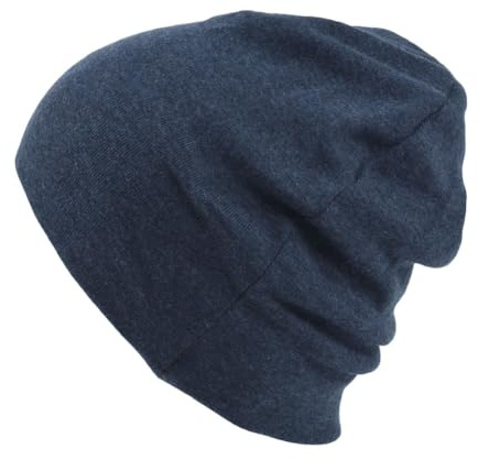 CHARM Toddler Organic Beanie Boys - Slouchy Cotton Kids Warm Knit Hat Girls Navy
