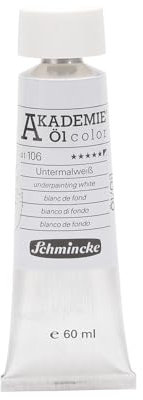 Schmincke – AKADEMIE® Öl color, feine Künstler-Ölfarben, Untermalweiß, 41 106 011, 60 ml Tube, höchst lichtecht, Ölmalerei