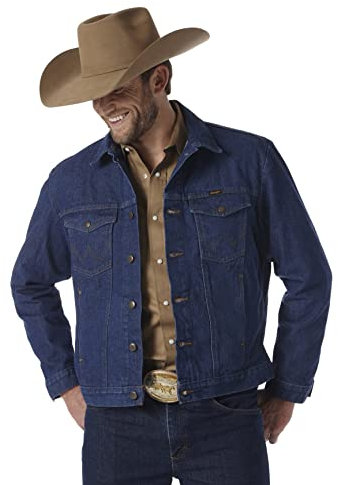Wrangler Cowboy Cut Western Unlined Denim Jacket Ropa Exterior, Azul Vaquero, S para Hombre