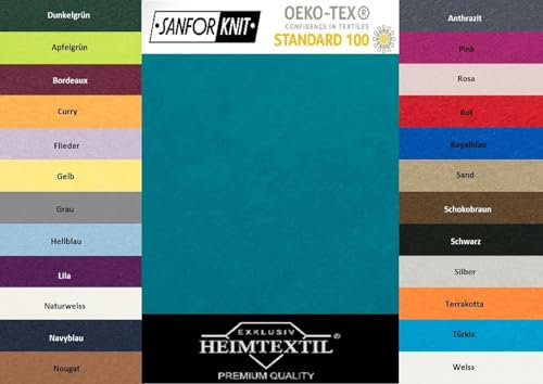EXKLUSIV HEIMTEXTIL Jersey Spannbettlaken Premium Marke 140-160 x 200 cm Petrol