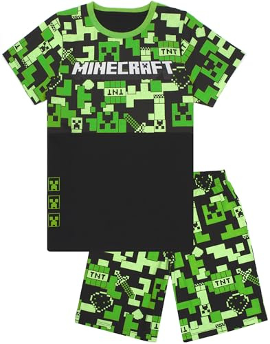 Minecraft Pyjamas pour garçons Options Bas Longs ou Courts Pyjamas pour Enfant