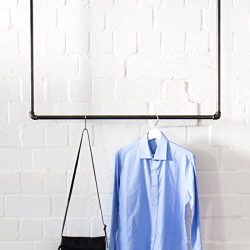 various – stålinredning design klädstång takmontering svart garderobstång olika storlekar, t.ex. 100 x 60 cm, garderob, industriell, handgjord, jackhållare, tak, metallstång, U-form