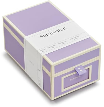 Semikolon 370086 Visitenkartenbox - alphabetisches Register - 10,5 x 18 x 8,3 cm - Business-Card-Box - lilac silk lila