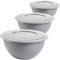 2friends Schüssel mit Deckel 5l 3er Set - Vielseitige Salatschüssel und Rührschüssel, BPA-freies PP, Trendfarbe: Hellgrau, Ø 28 cm, EU-Fertigung