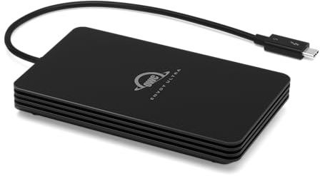 OWC Envoy Ultra Thunderbolt 5 tragbares SSD-Gehäuse, externes Laufwerk, ultraschnell mit TB5-Übertragungsraten über 6000 MB/s, kompatibel mit TB3, TB4 und USB4, funktioniert mit Mac und PC