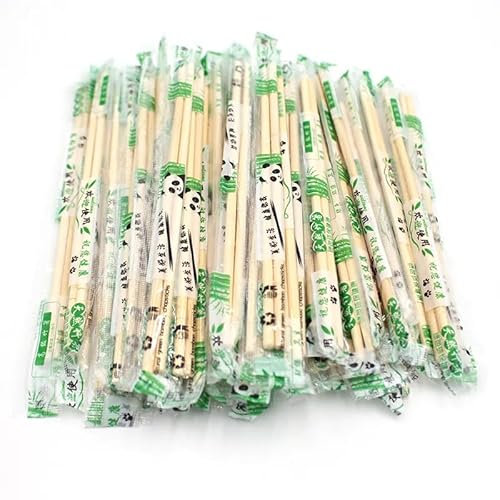 YIJIA | Palillos De Bambú 22.5cm | 100 Pares Envueltos Individualmente,natural biodegradable envasado individualmente,Adultos Y Niños,Juego de palillos sushi