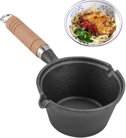 Padella singola – Piccola padella per frittata, superfici piane profonde, fermo del calore, pentola per noodle, attrezzatura per preparare pasto singolo, antiaderente facile da rilasciare, con manico